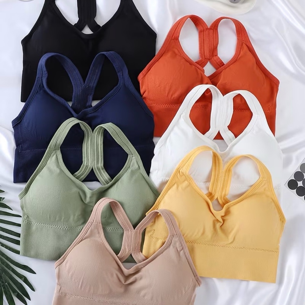 Seamless Racerback Bralette - Black, Navy, Rust, White, Sage, Yellow, Blush